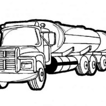 Oil Containing Semi Truck Coloring Page