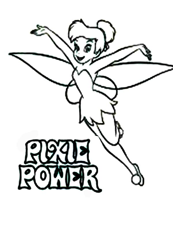 Pixie Power of Tinkerbell Coloring Page