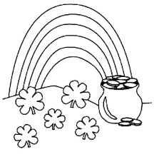 Pot of Gold on St Patricks Day Coloring Page