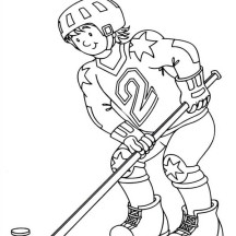 Practicing Hockey Coloring Page