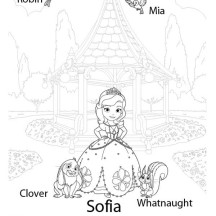 Princess Sofia and Her Friends in Sofia the First Coloring Page