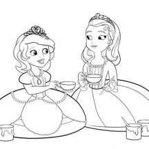 Princess Sofia and Princess Amber in Sofia The First Coloring Page