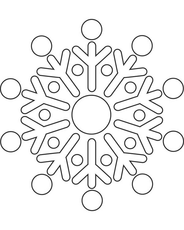Round Snowflakes Coloring Page