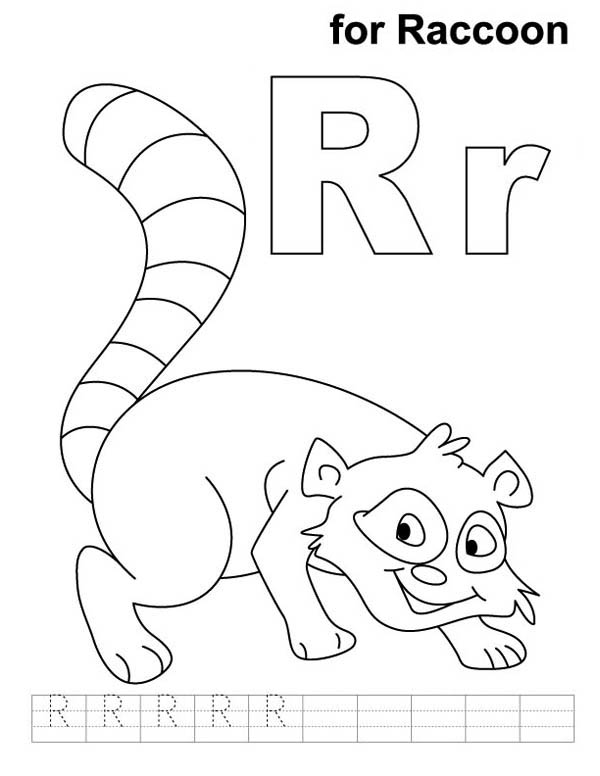 Smiling Raccoon Coloring Page