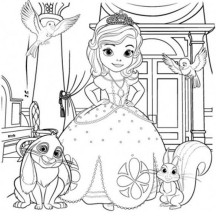 Sofia The First and Her Friends Coloring Page