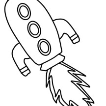 Spaceship Flying Coloring Page