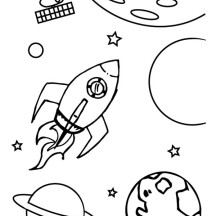 Spaceship Out of Galaxy Coloring Page