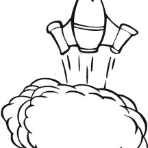 Spaceship is Launch Coloring Page