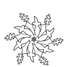 Stars Snowflakes Coloring Page