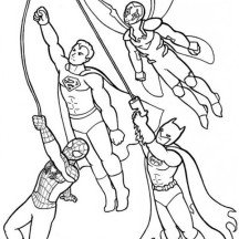Super Hero Squad Flying Together Coloring Page