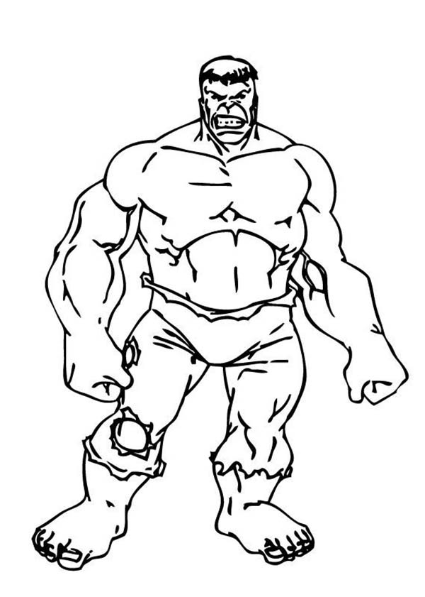 The Incredible Hulk Standing Tall Coloring Page