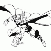 Thor Attack Coloring Page