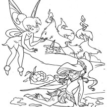 Tinkerbell Helping Silvermist Coloring Page