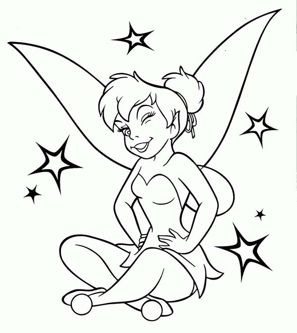 Tinkerbell Laughing Coloring Page
