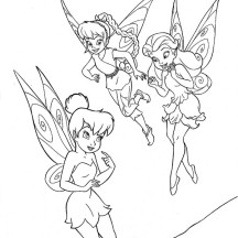 Tinkerbell and Friends Coloring Page