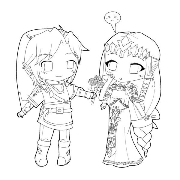Zelink Cute Chibi Drawing Coloring Page