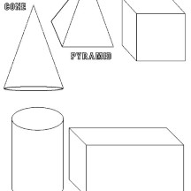 3D Basic Shapes Coloring Page