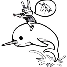 A Bunny Ride A Narwhal Coloring Page
