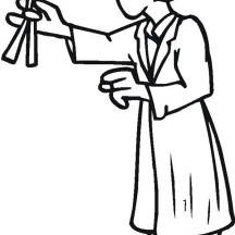 A Chemist Holding a Pliers in Community Helpers Coloring Page
