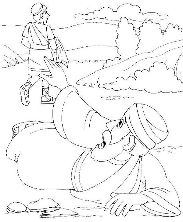 A Traveller Asking for Help in Good Samaritan Coloring Page