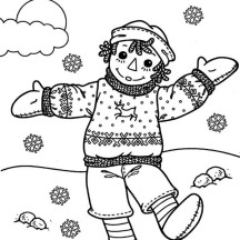 Andy is Very Happy in Raggedy Ann and Andy Coloring Page