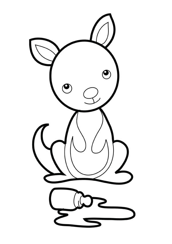 Baby Kangaroo Coloring Page - NetArt