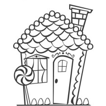 Beautiful Gingerbread House Coloring Page