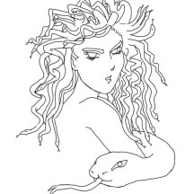 Beautiful Medusa the Gorgon Coloring Page