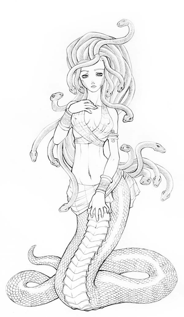 Beautiful Picture of Medusa Coloring Page