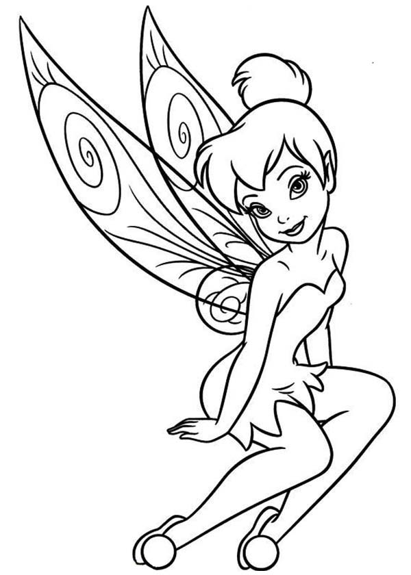 Beautiful Tinkerbell in Pixie Coloring Page