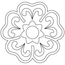 Blooming Flower Rangoli Coloring Page