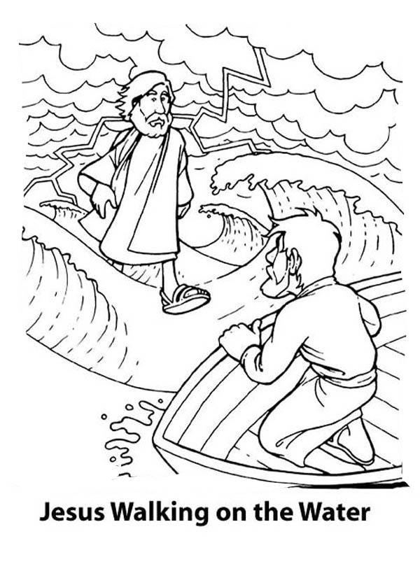 Download Can Walk on the Water is Miracles of Jesus Coloring Page - NetArt