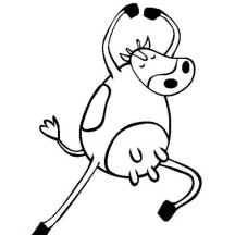 Cartoon of Strong Cow Coloring Page