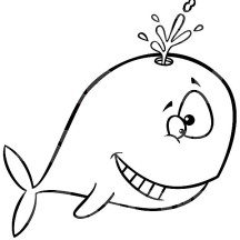Cartoon of a Killer Whale Spouting Coloring Page