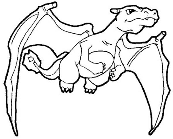 Charizard Spread His Wing Coloring Page