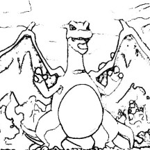 Charizard Waiting to Strike Coloring Page