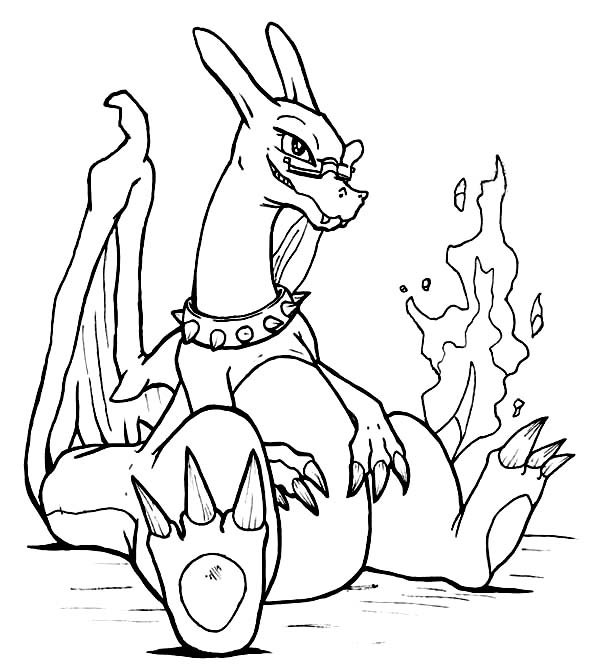 Charizard is Sitting Down Coloring Page