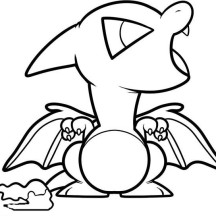 Chibi Charizard Picture Coloring Page
