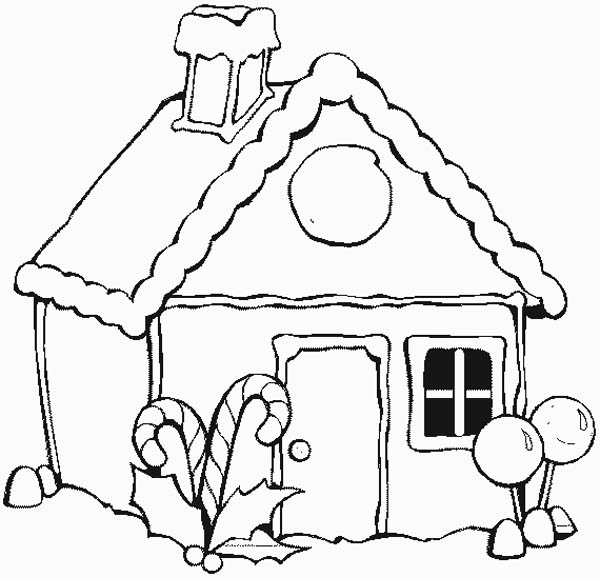 christmas gingerbread house coloring page  netart