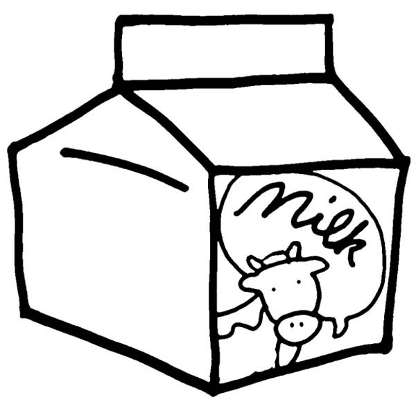 Cow Milk Carton Coloring Page