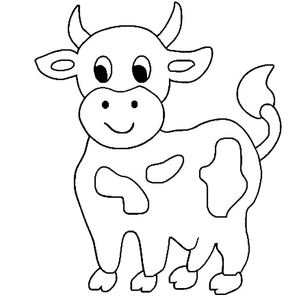 Cute Little Cow Coloring Page