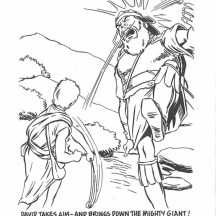 David Bring Down the Giant in the Story of King Saul Coloring Page