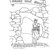 David and Saul in the Story of King Saul Coloring Page