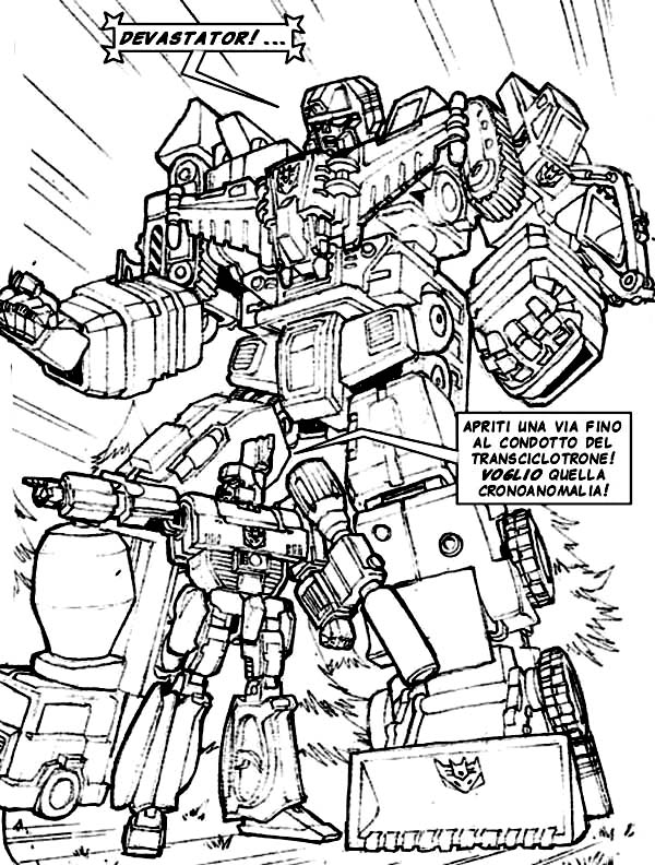 Devastator and Megatron Coloring Page