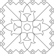 Flower Pattern Rangoli Coloring Page