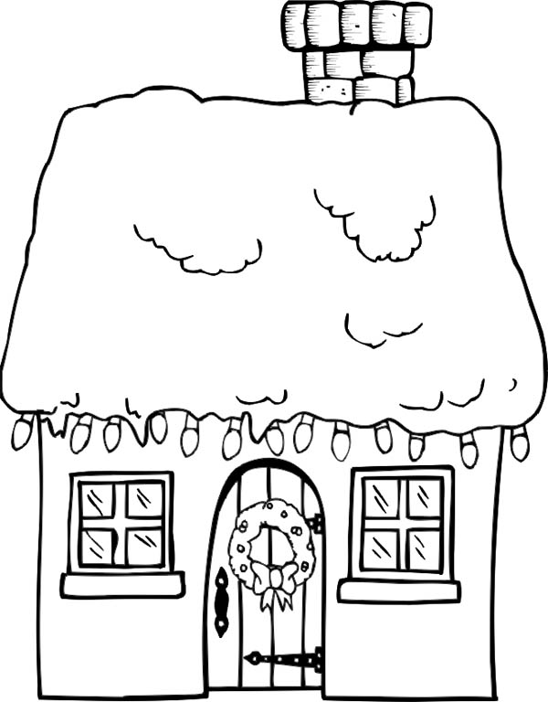 Gingerbread House and a Lot of Lamp Coloring Page