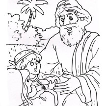 Good Samaritan Help a Little  Kid Coloring Page