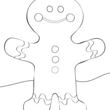 Happy Gingerbread Man of Gingerbread House Coloring Page