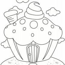 House of Cupcake Coloring Page
