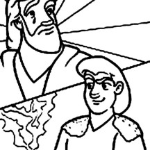 Jacob Exchange Red Pottage Soup for Esau Birth Right in Jacob and Esau Coloring Page